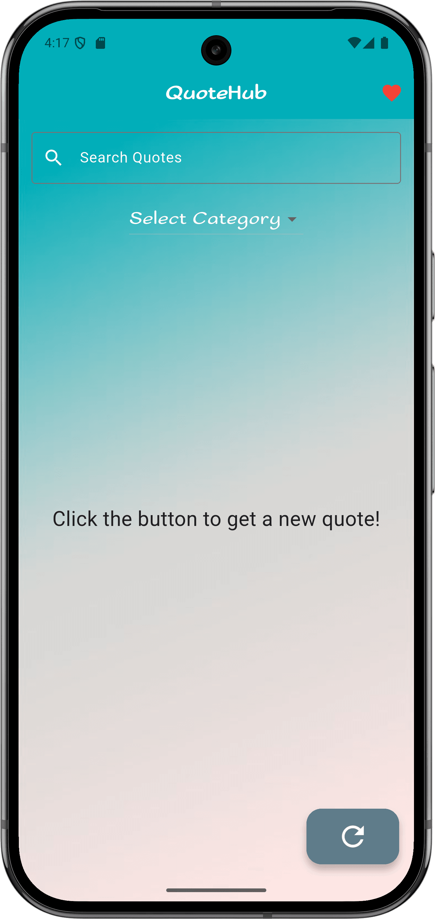 QuoteHub App — Home Screen.png