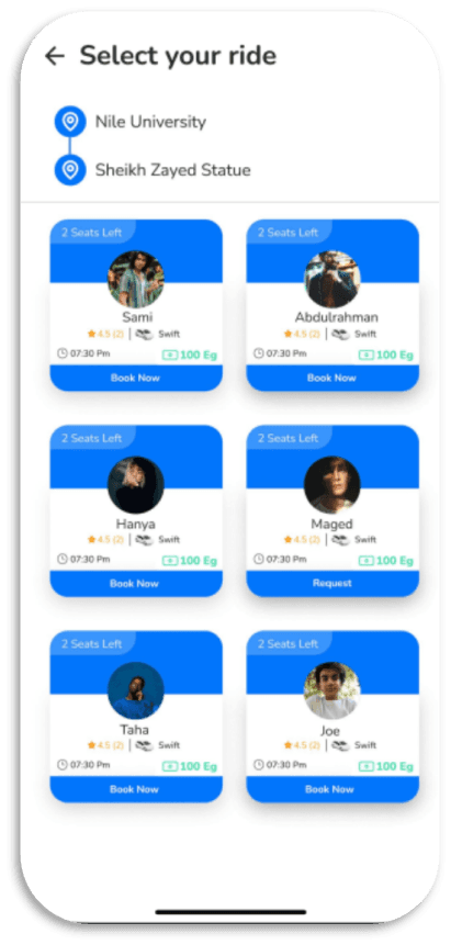 GoPooling Carpool Ride Sharing App — select_your_ride_screen.png
