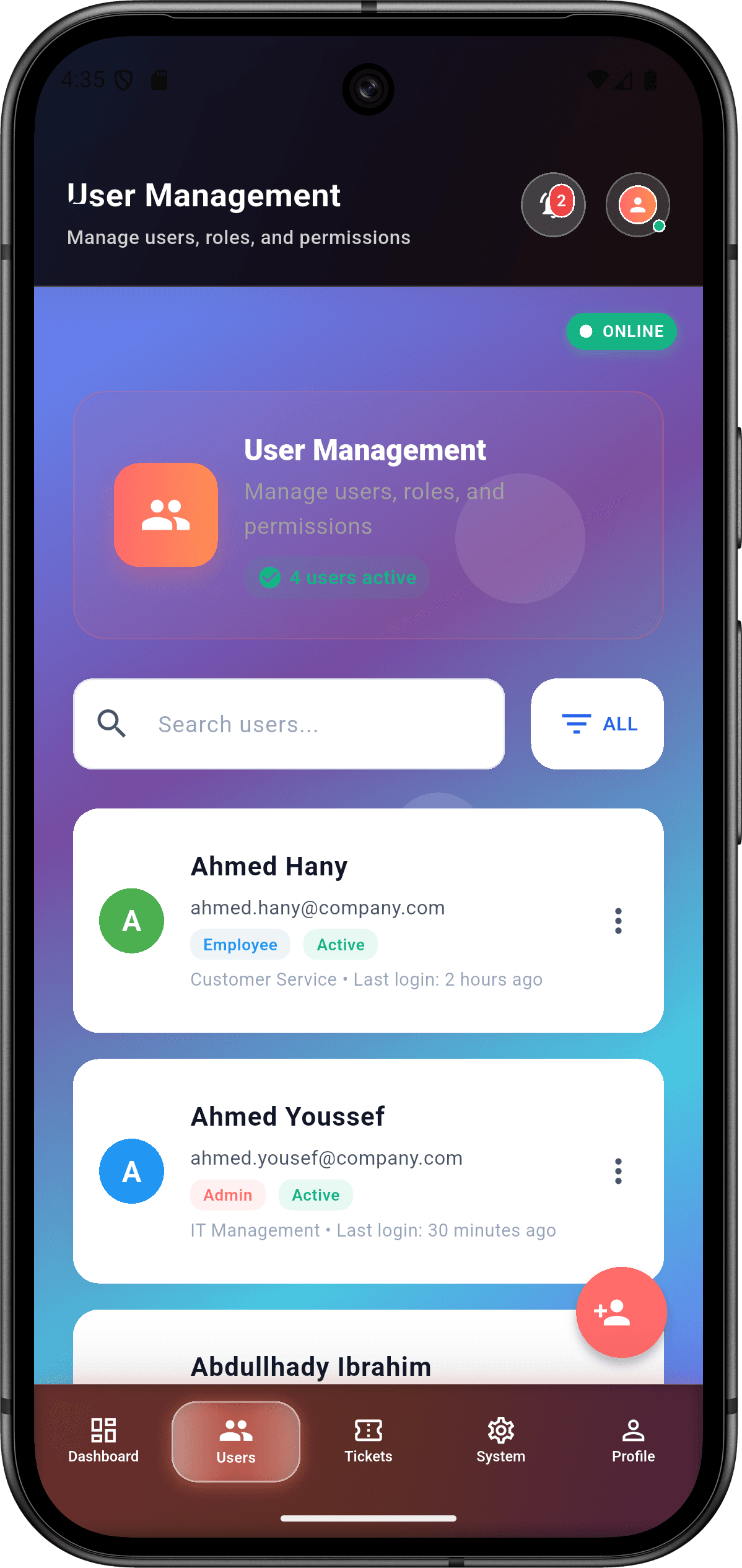 EmoSense - Enterprise Emotion Recognition Platform — user_managment_screen.png