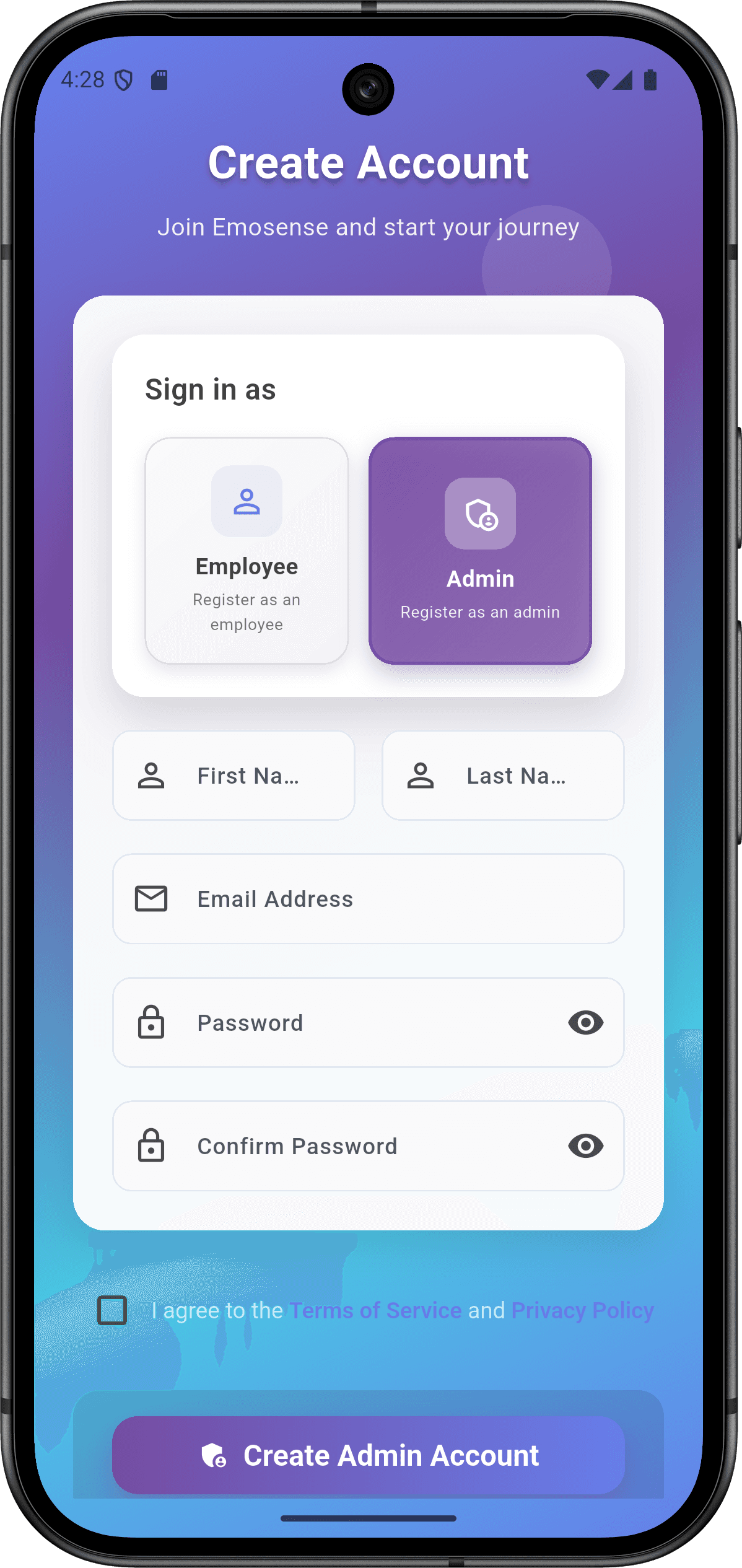 EmoSense - Enterprise Emotion Recognition Platform — signin_admin.png