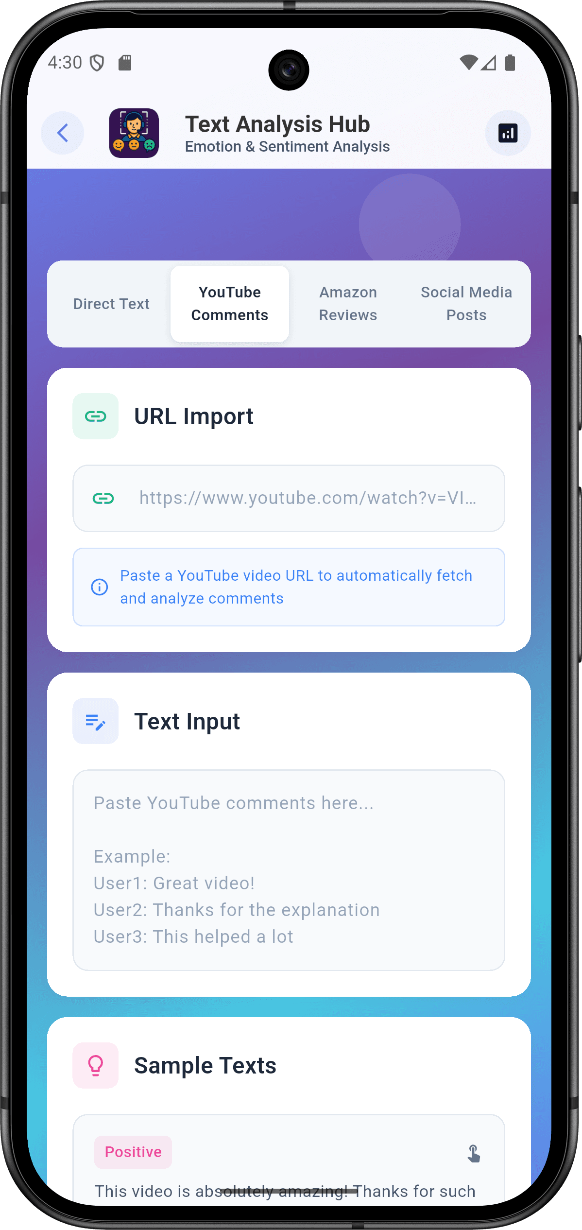 EmoSense - Enterprise Emotion Recognition Platform — text_analysis_screen.png