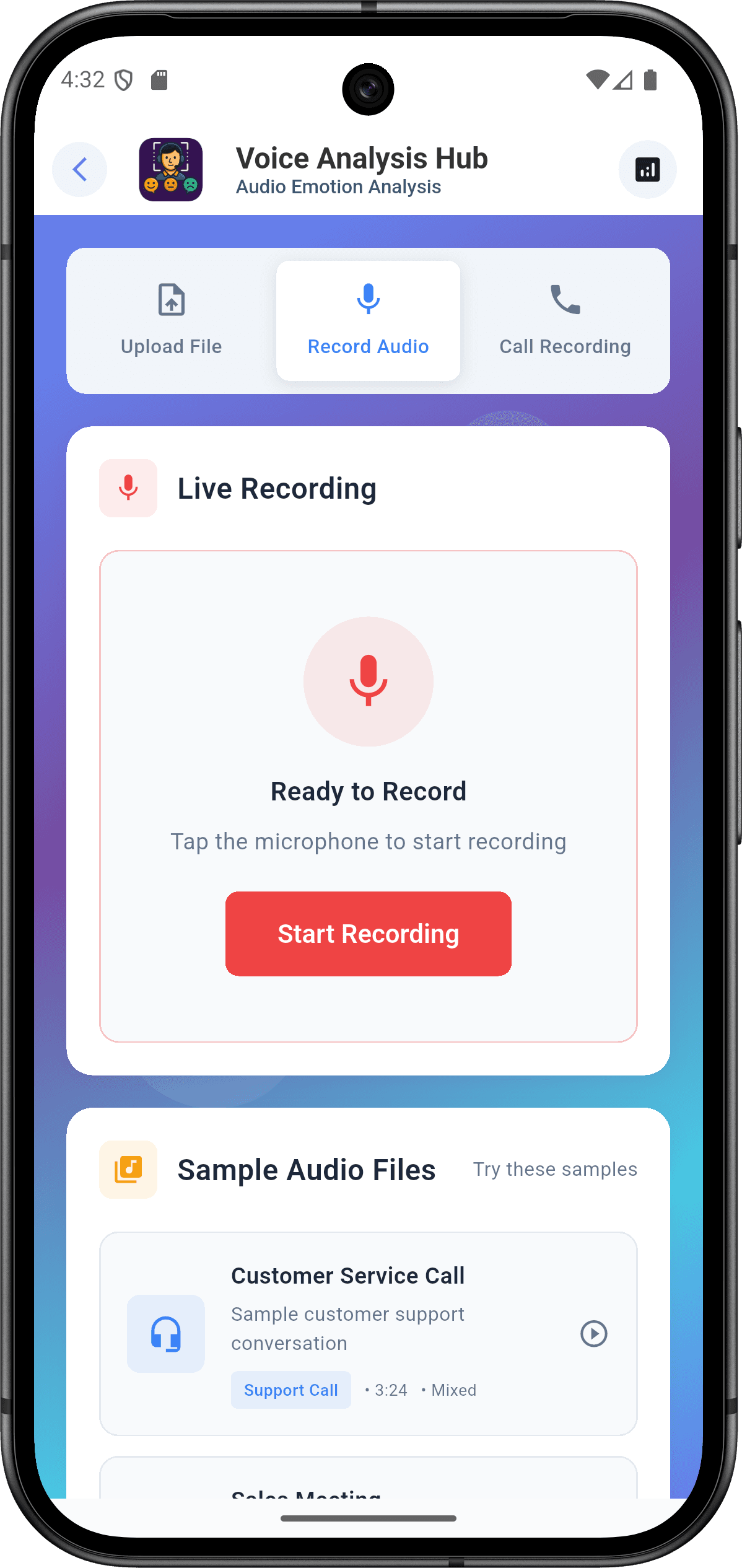 EmoSense - Enterprise Emotion Recognition Platform — voice_analysis_screen_3.png