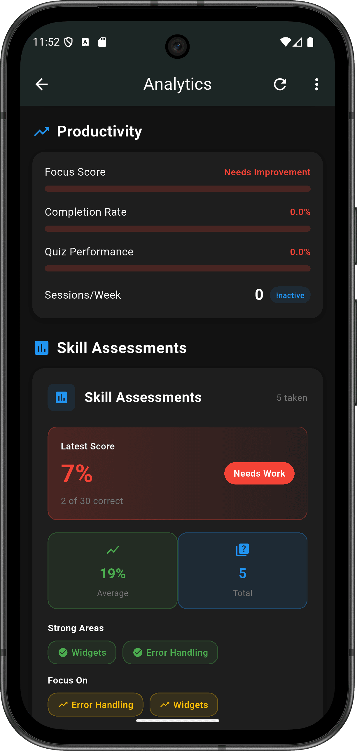 FlutterMate - Flutter Learning Companion — analytics_screen_2.png