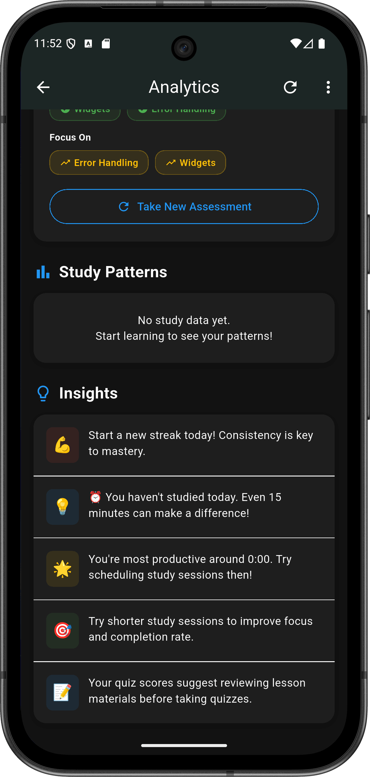 FlutterMate - Flutter Learning Companion — analytics_screen_3.png
