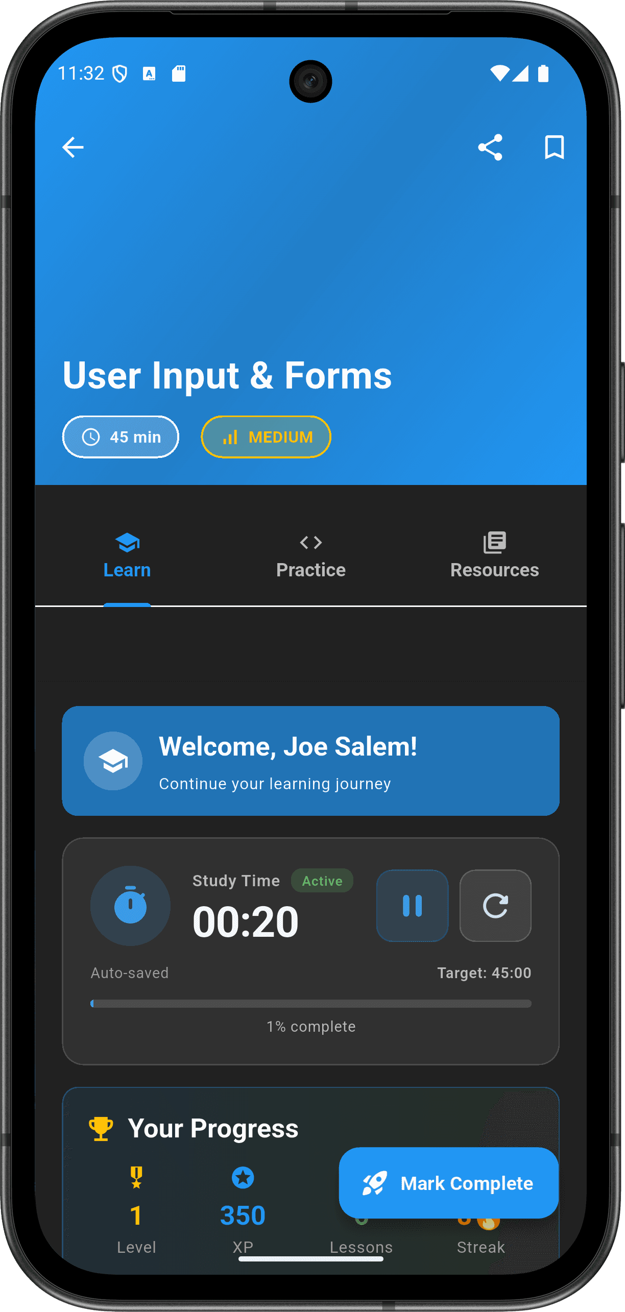 FlutterMate - Flutter Learning Companion — lesson_detail_screen.png