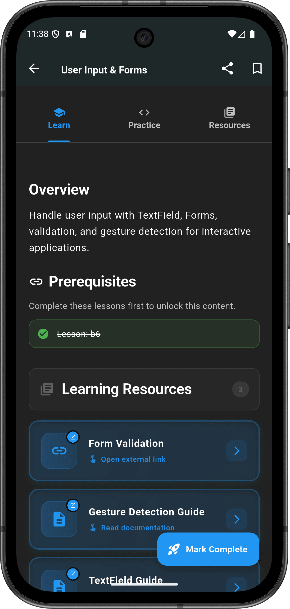 FlutterMate - Flutter Learning Companion — lesson_detail_screen_3.png