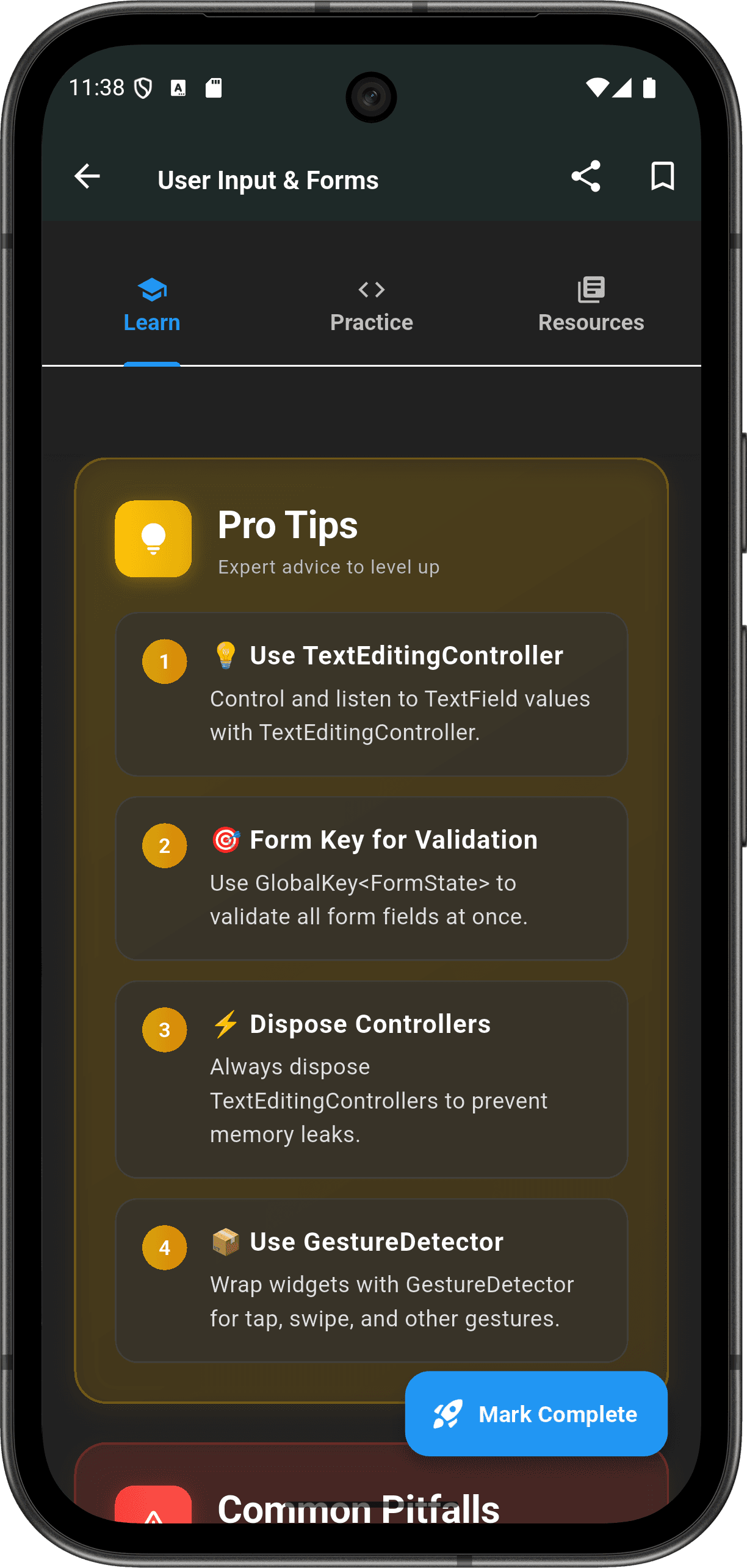 FlutterMate - Flutter Learning Companion — lesson_detail_screen_6.png