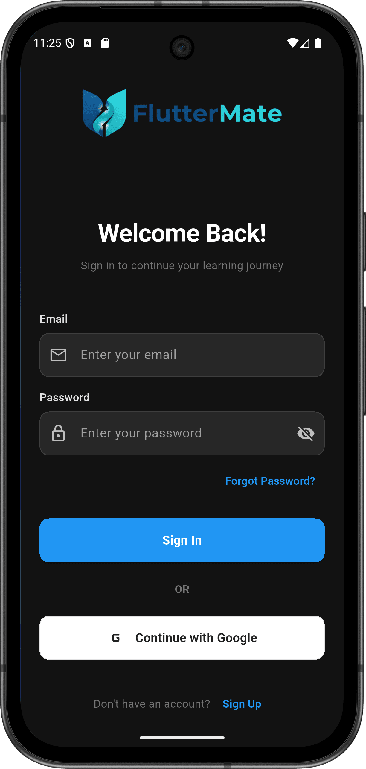 FlutterMate - Flutter Learning Companion — login_screen.png
