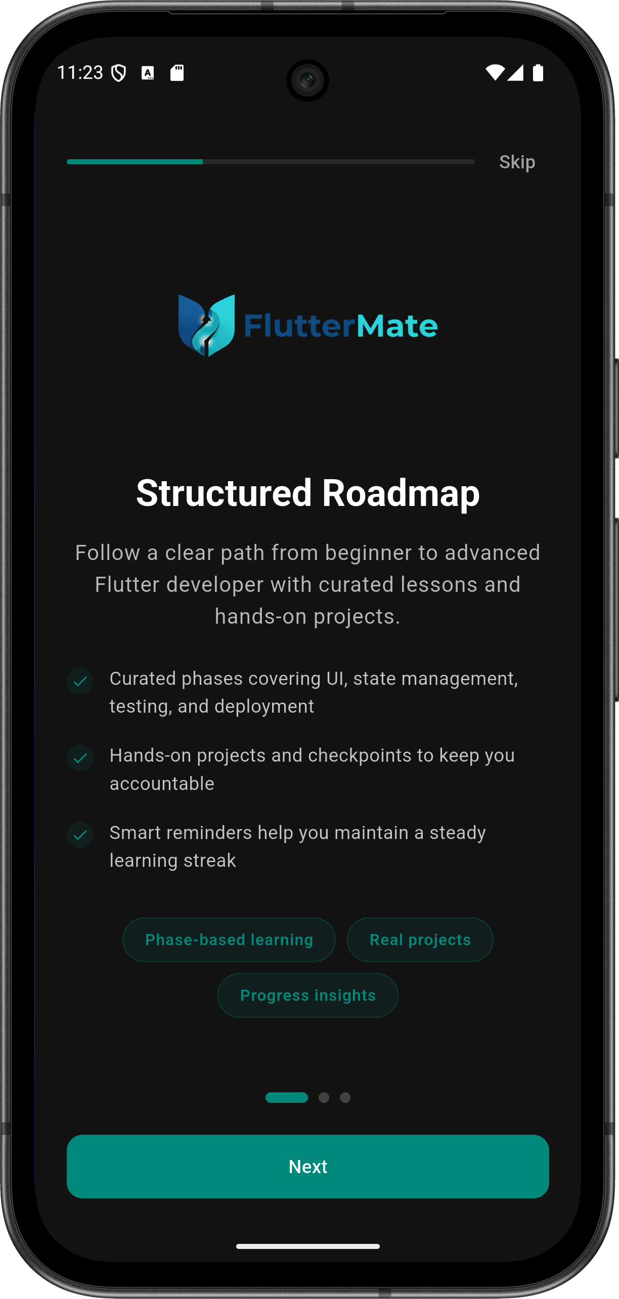 FlutterMate - Flutter Learning Companion — onboarding_screen.png