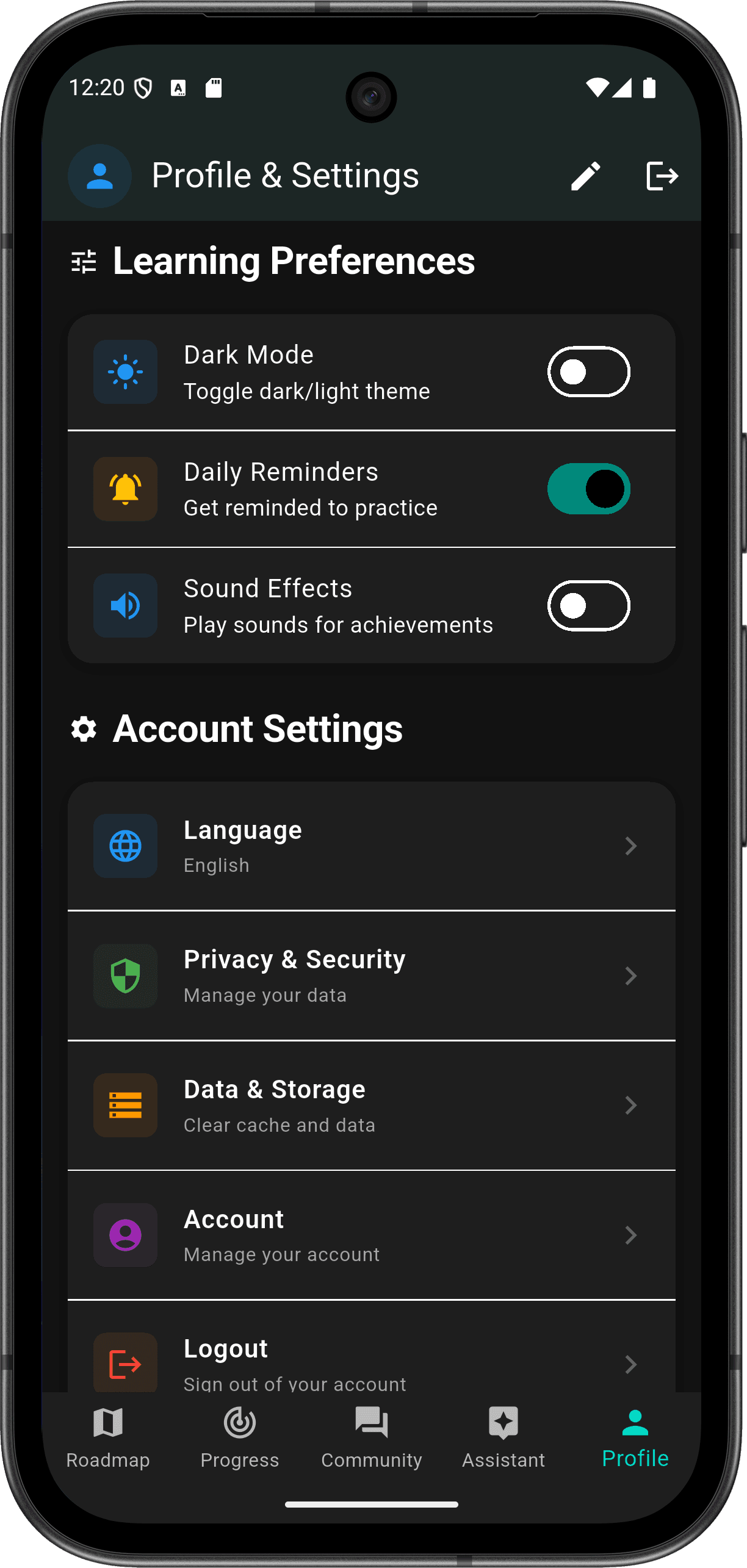 FlutterMate - Flutter Learning Companion — profile_screen_4.png