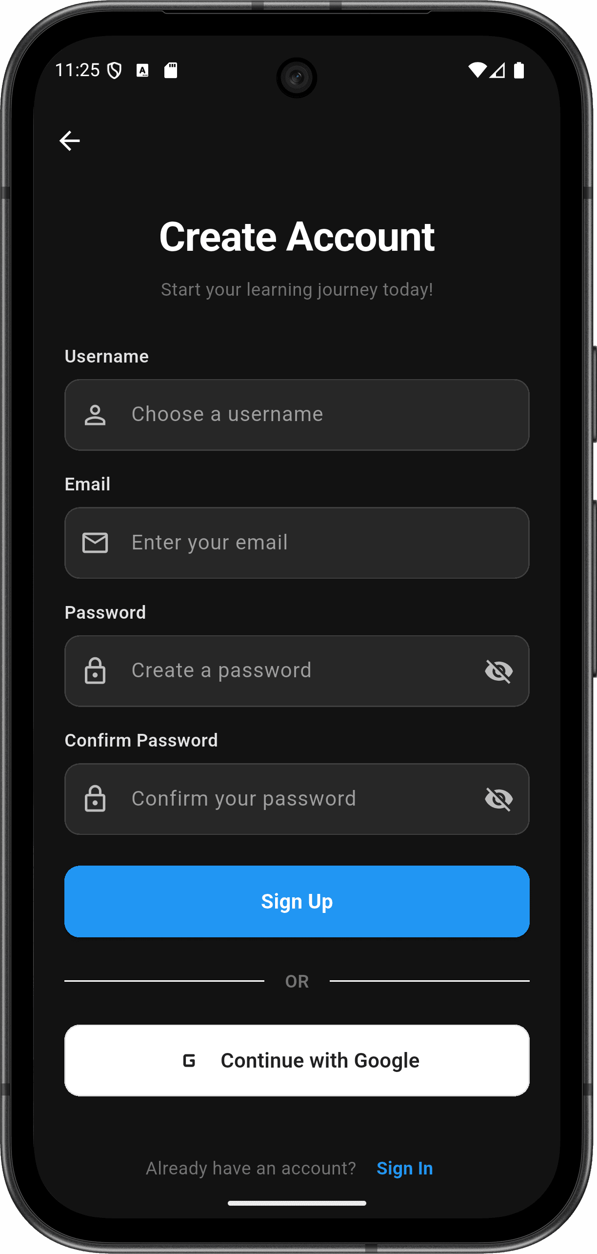 FlutterMate - Flutter Learning Companion — signup_screen.png