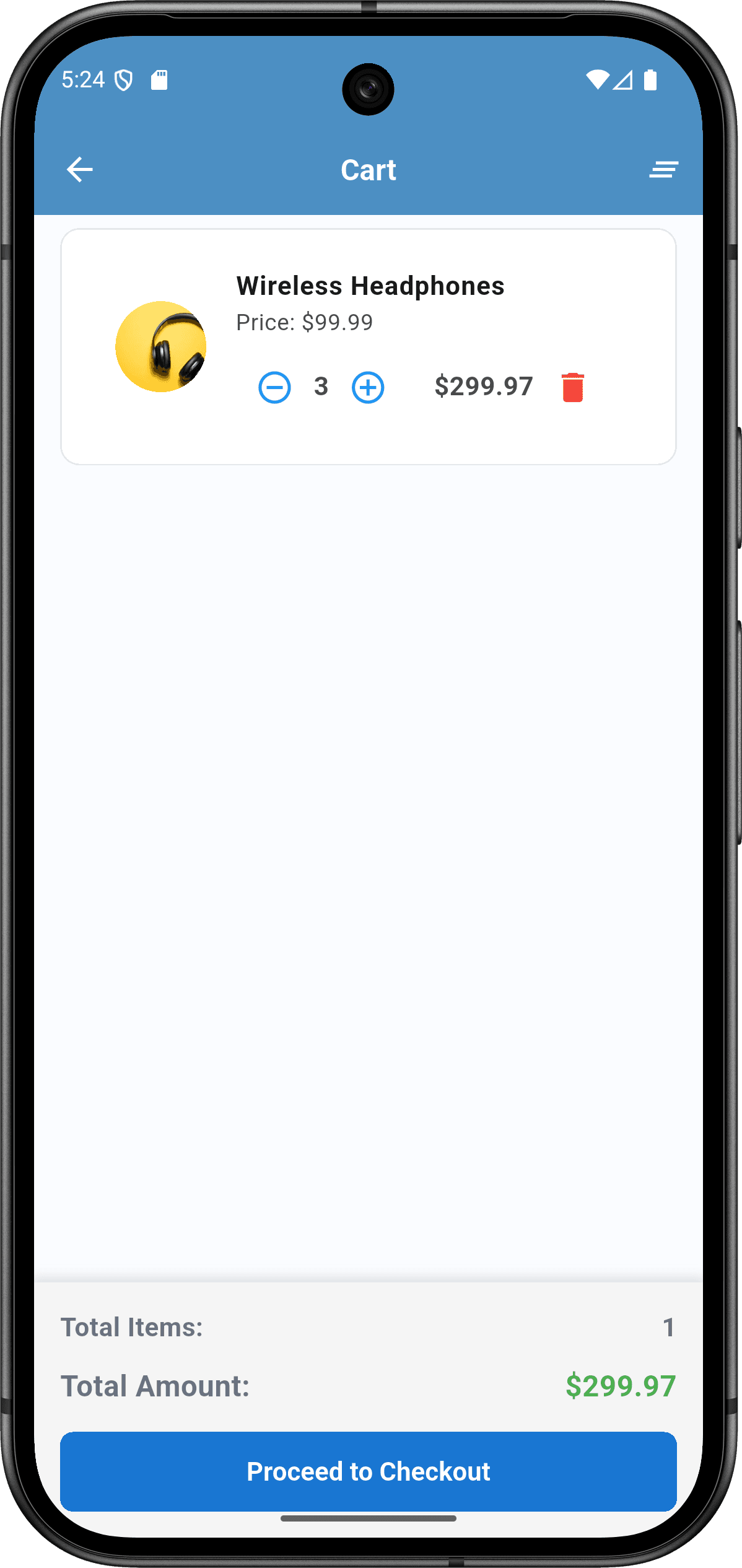 Sprints Shop App — cart_screen.png