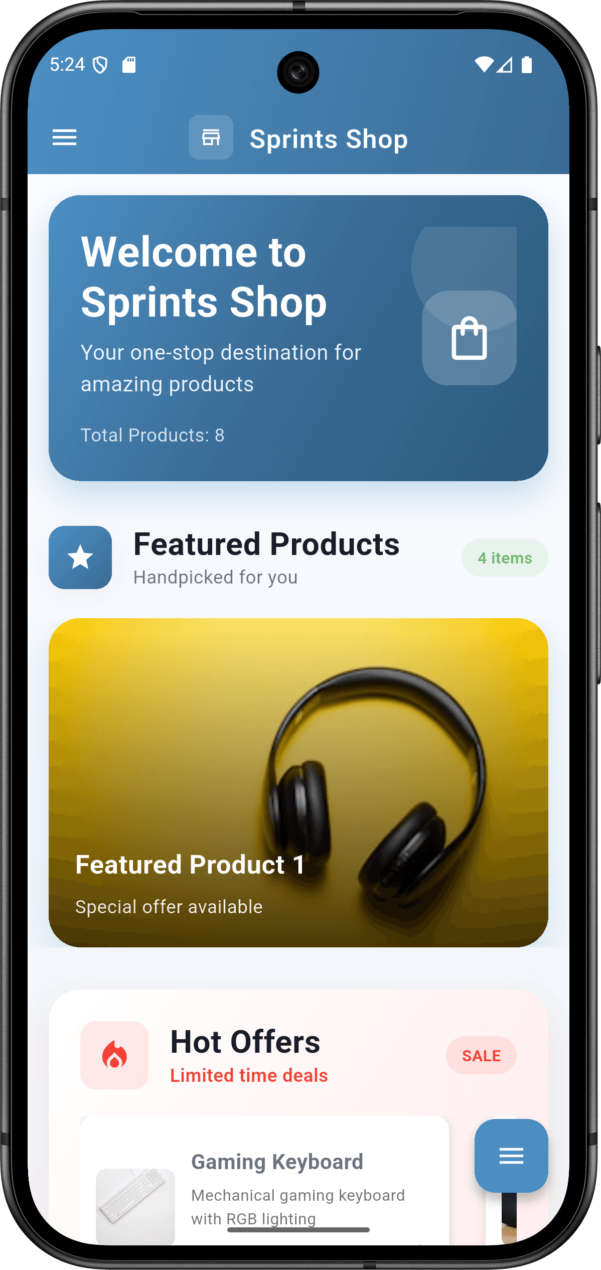 Sprints Shop App — home_screen.png
