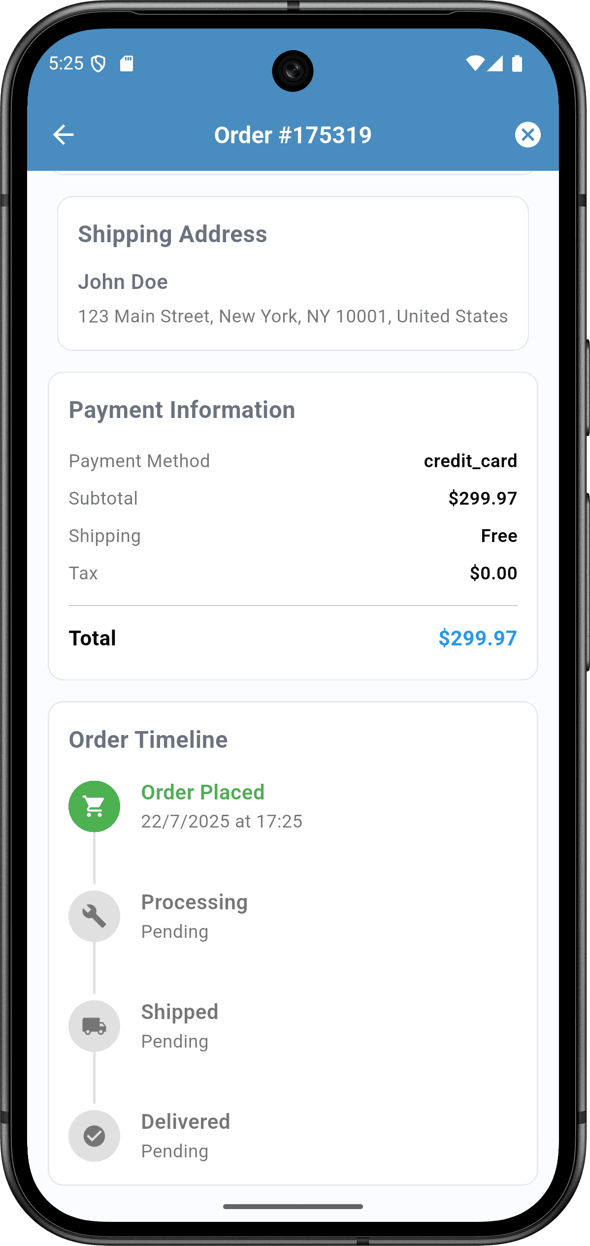 Sprints Shop App — order_screen_2.png