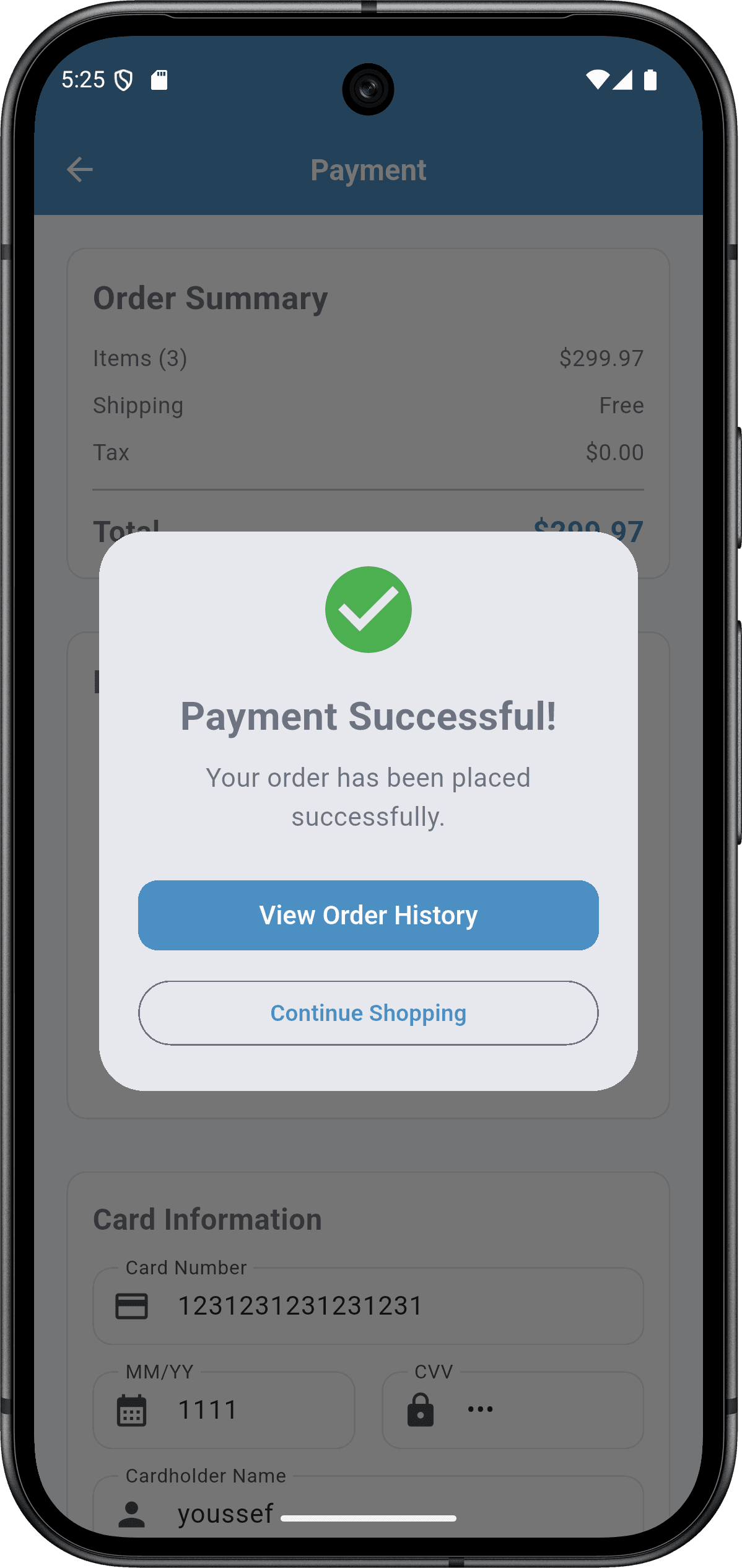 Sprints Shop App — payment_screen_2.png