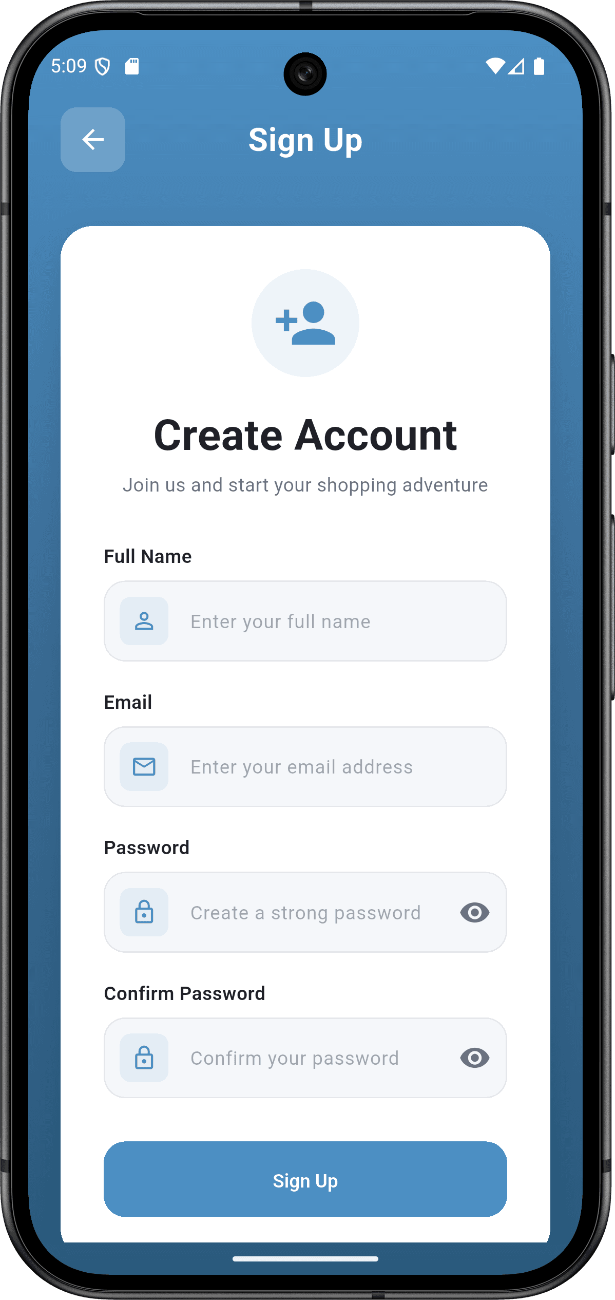 Sprints Shop App — sign_up.png