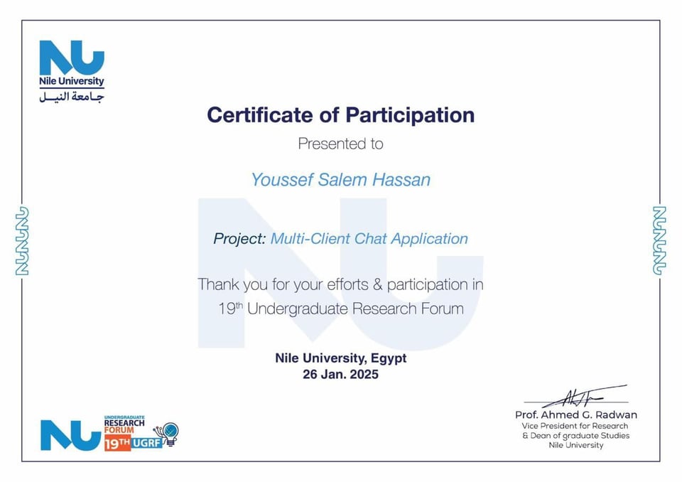 UGRF 19th Participation Certificate certificate preview thumbnail — issued by UGRF (Undergraduate Research Forum)